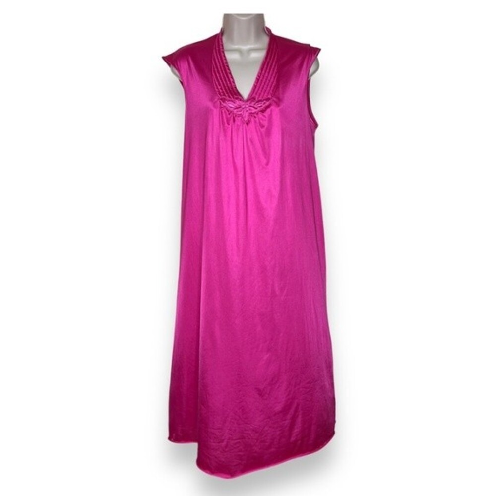 Vintage Collectibles JCPenney Bright Pink Cap Sleeve Nightgown Women Medium READ